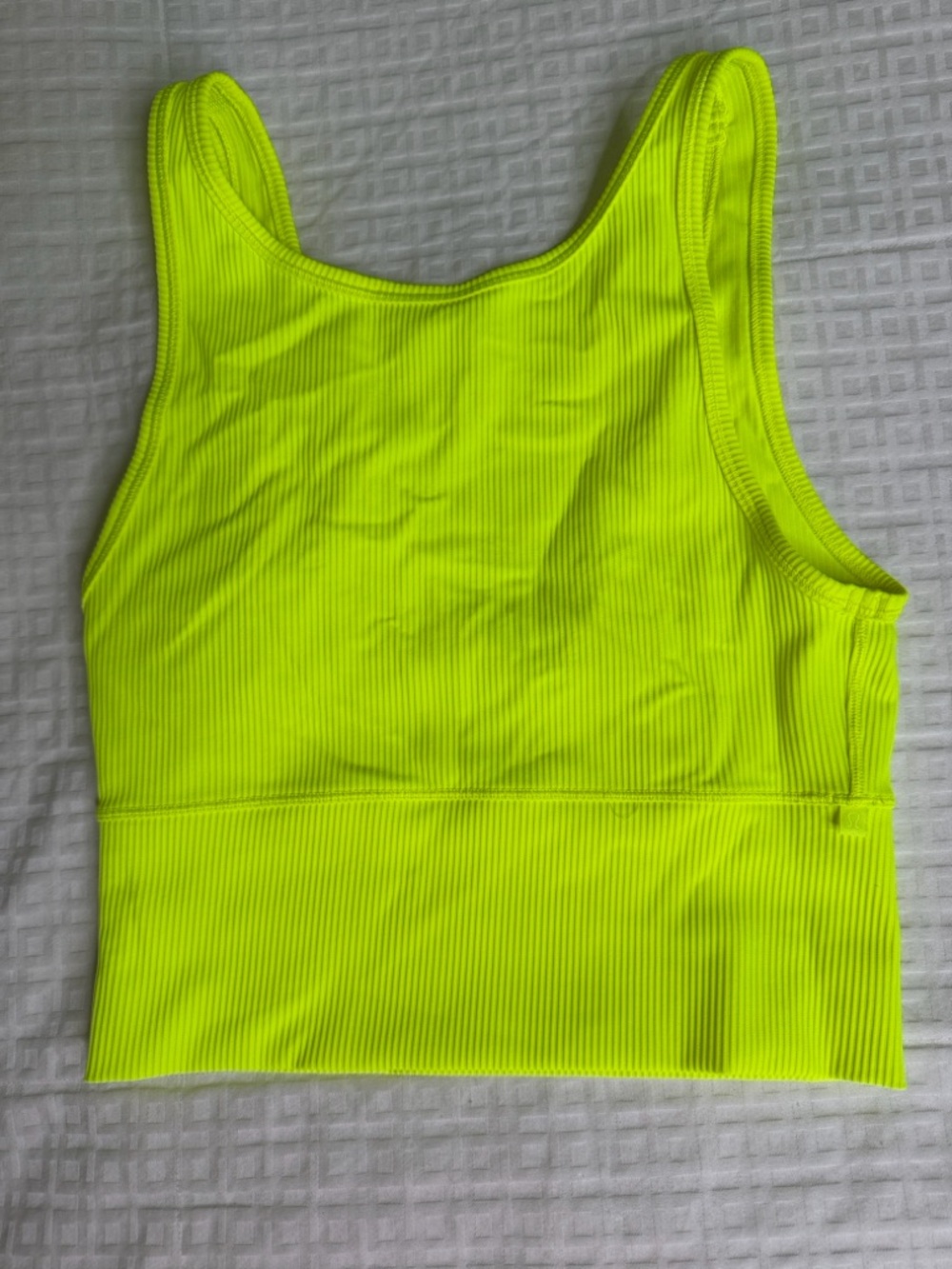 lululemon athletica Neon Yellow Ribbed Cropped Tank